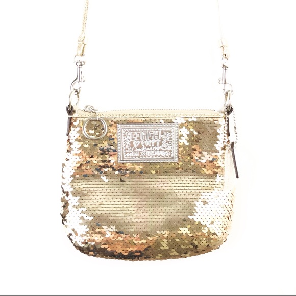 Coach Handbags - Coach Gold Sequin Poppy Crossbody